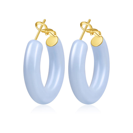 EXGOX 5mm Wide Gold Hoop Earrings for WomenSterling Silver Hoop Earrings Large Silver Hoop Earrings Hypoallergenic Lightweight 14K Real Gold Plated Big Hoop Earrings for Women