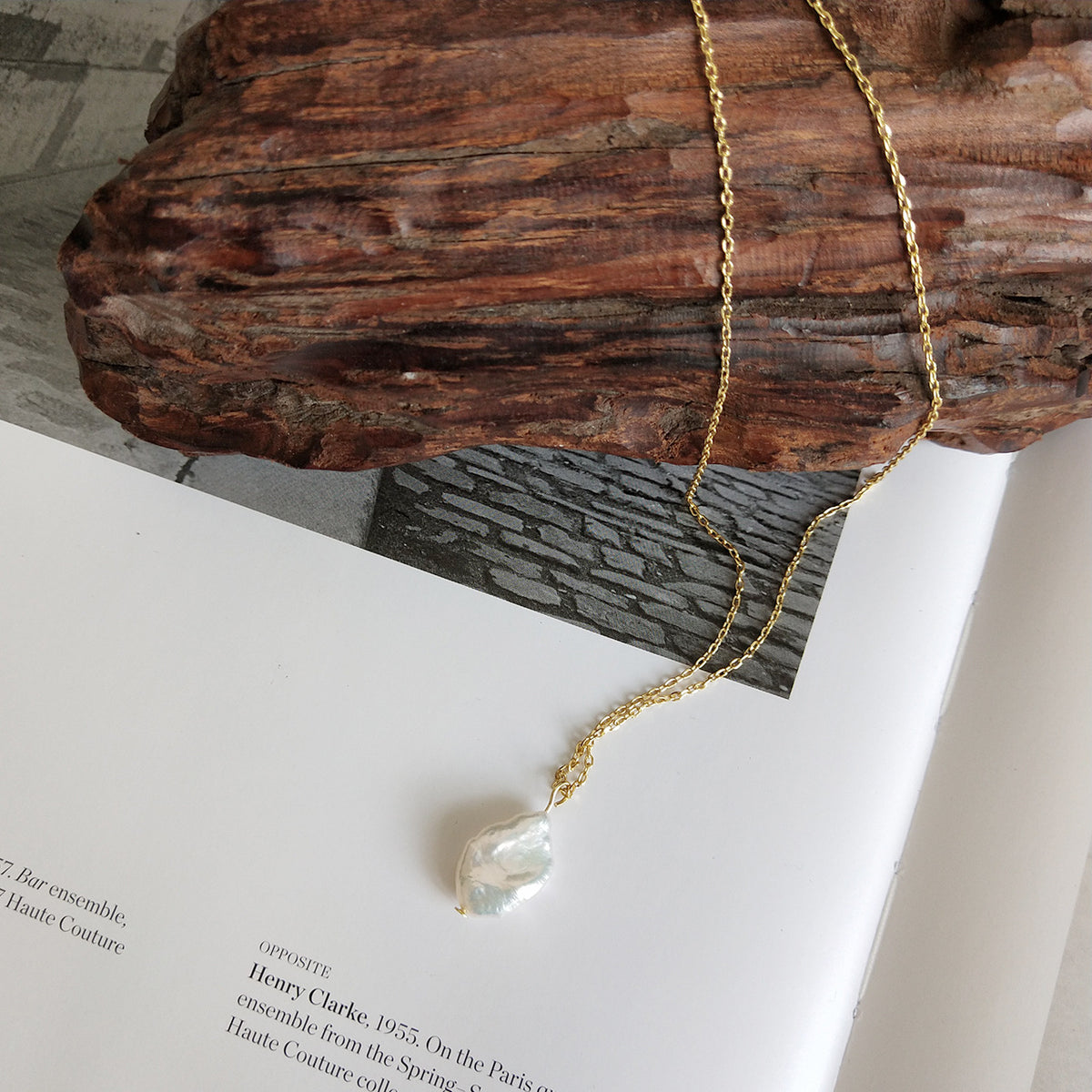 925 Sterling Silver Baroque Pearl Pendant Necklace