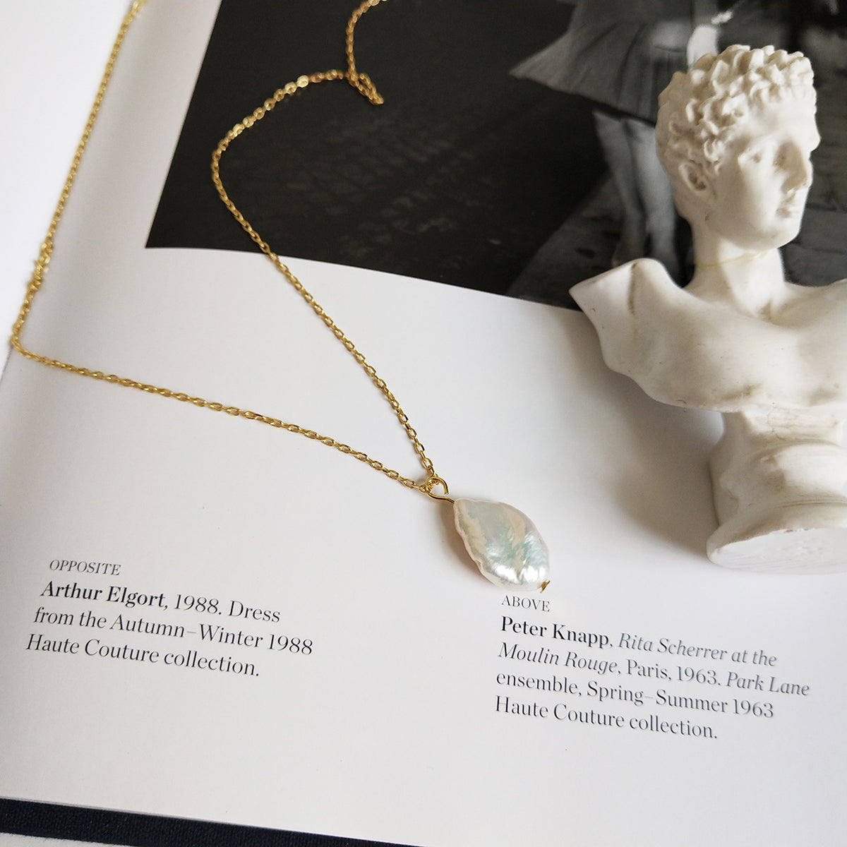 925 Sterling Silver Baroque Pearl Pendant Necklace